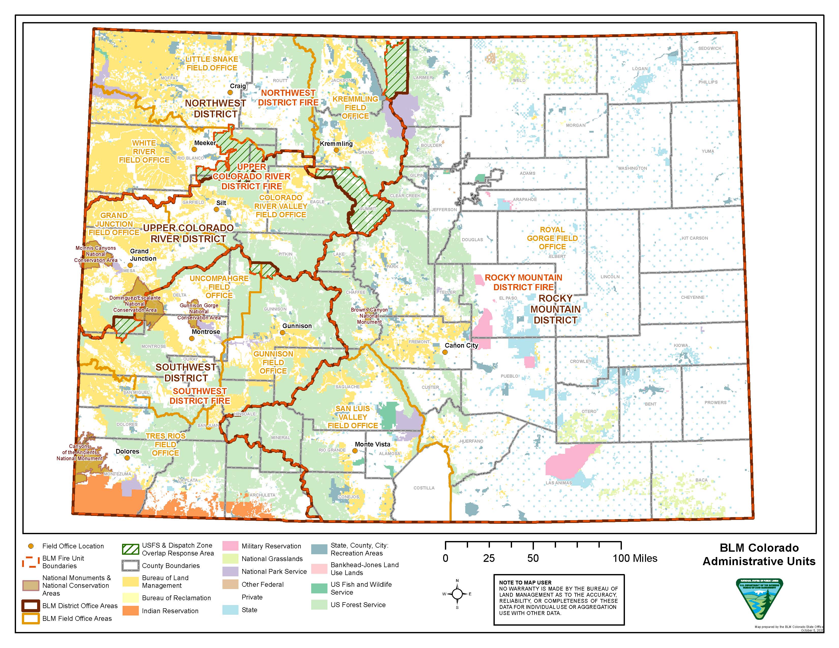 The Bureau Of Land Management Colorado Realigns District Boundaries Bureau Of Land Management 5943
